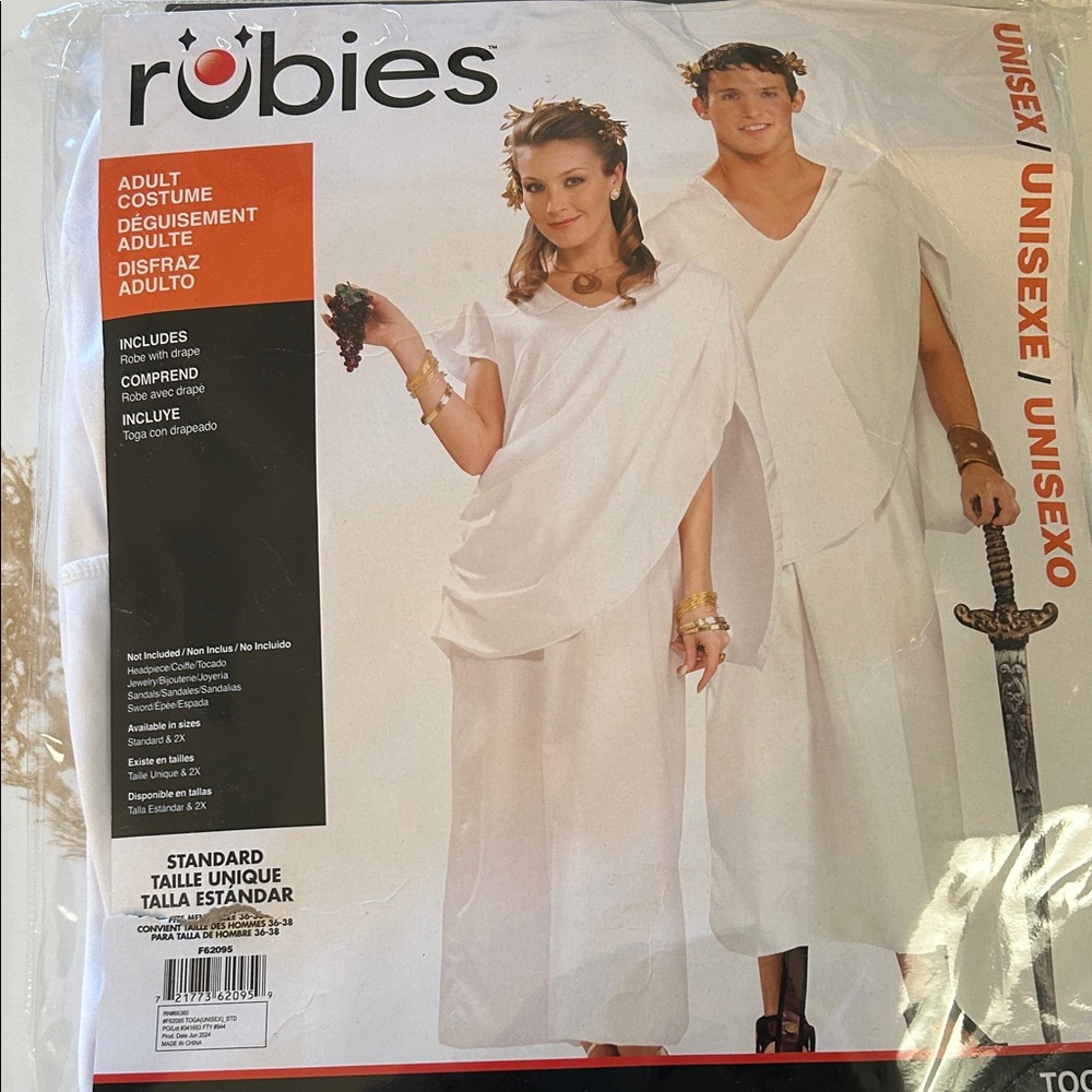 Rubie's Classic White Toga Costume (new never worn)